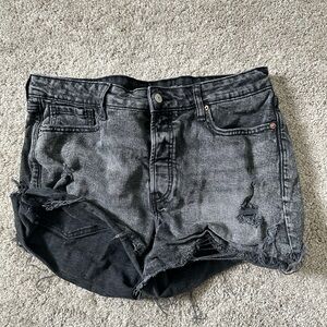 Old Navy Charcoal Distressed Jean Shorts